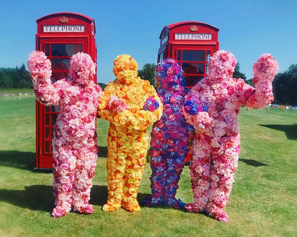The Flower People entertaining at a festival in the Midlands